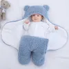 Baby Sleeping Torby Ultra-Soft Fluffy Polar Born Odbierający Koc Nienasto Chłopcy Dziewczyny Odzież Przedszkole Wrap Swaddle 211023