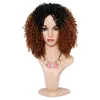 Synthetic Wigs Kryssma Ombre Red Wine Short Curly Wig For Wom Hair Full With Curl 2021 Fashion Resistant