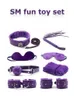 Nxy Adult Toys 7pcs Bdsm Bondage Set Fetish Slave Adults Games Hand Cuffs Ankle Eye Patch Collars Mouth Gag Rope Whip Sex for Couple 1120