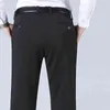 Thick Straight Work Trousers Men Pants Office Formal Black Plus Size Blue Elastic Business Stretch Big 44 48 50 52 Male Wearing 21184O