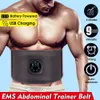 AB Rollers Intelligent Cintura Trimmer USB Recarregável EMS Fitness Trainer Belt LED Display Elétrico Abdominal Emagrecimento Bandagem Envoltório Envoltório Estômago Voltar Lombar