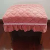 Short Plush Quilted Rectangular Chair Seat Pad Slipcover Piano Stool Cover 211116
