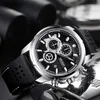 Megir Army Sports Zegarki Kwarcowe Mężczyźni Chronograph Pasek silikonowy Zegarek Prestiżowy Top Marka Relogios Mascoino Clock 2101 Silver X0625