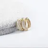 Simple Girls Earring Iced Cubic Zirconia Round Hoop Earrings Fashion Jewelry Accessories For Gift