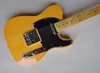 6 Strings Light Yellow Electric Guitar with Black Pickguard,Yellow Maple Fretboard,Can be Customized