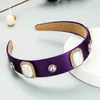 Élégant géométrique Imitation perle bandeau de luxe brillant strass perlé à large bord bandeau filles diadème lunettes