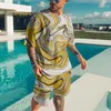 Chándales para hombre en el verano de 2022, camisetas grandes y holgadas de gran tamaño, conjunto de moda de manga corta con estampado 3D, camiseta informal para hombre