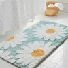 Daisy Bathroom Mat Nordic Fluffy Carpet Area Rug Bath Room Floor Floral Absorbent Anti Slip Pad Bathmat Doormat Home Decor 211109