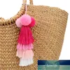 Exknl Tassel Keychain KeyRings Bag Charms Smycken Stor nyckelkedja Key Holder Boho Handgjorda Pom Pom Vintage Mode Tillbehör