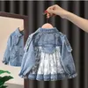 İlkbahar / Sonbahar Kız 'Denim Ceket Kaban Koreli Çocuk Giyim Giysileri Bebek Kız Bebek Tops 211204