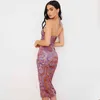 Glamm dame digitale print sexy party midi jurk vrouwen backless bodycon zomerjurk elegante club gewaad 2021 casual jurk mode x0521