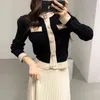 Women Vintage Two Piece Set Autumn Winter Knit Cardigan Coat And A Line Skirt Sweater Outfit Ladies Elegant Office 2 Pcs 210602