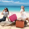 Outdoor -Taschen Strand Leopard gedruckt Eva Körbe Frauen Modekapazität Tasche Handtaschen Sommerferien 2021