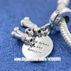 100% 925 Sterling Silver Heart Binoculars Pendant & Pink Enamel Charm Bead Fits European Pandora Jewelry Charm Bracelets