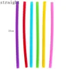 6pcs+2brush/set 23CM Candy Colors Silicone Straw Reusable Folded Bent Straight Straw Home Bar Accessory Silicone Tube B0509