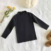 Осенний детский вязаный свитер с длинными рукавами и оборками для девочек, зимняя детская одежда, детские пуловеры, свитера 211104