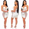 Donne gallus mini vestito di un pezzo set miniabito sexy aderente senza maniche backless abiti casual party beach club sera clubwear klw0756