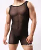 Мужские сонные одежды Высокое Качество Бренд Howe Ray Два TEES в сексуальном одному подъемному белоку для прозрачных боксерских комбинезон цельных предметов
