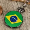 Pocket Watches Chic Brazilian Design Men'S Watch Elegant Large White Dial High Quality Alloy Thick Chain Pendant
