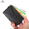 2021 حامل بطاقة ألياف الكربون محفظة مقطع أموال معدنية رفيعة محفظة RFID حظر محفظة ضئيلة للمسح ل men271j