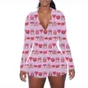 San Valentino Donna Onesies Tute Designer New Pigiama Slim Sexy Tuta con scollo a V Lettere Modello Stampato Manica lunga Pantaloni corti