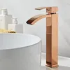 Bathroom Sink Faucets Basin Faucet Brass Brushed Gold Single Handle Torneiras Para Pia De Banheiro Wash Waterfall