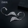 ZAKOL New Arrival Water Drop Cubic Zirconia Stud Earring Simple for Women Luxury Wedding Jewelry Gift FSEP2534