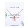 & Pendants Jewelrypendants Colorful Butterfly Pendant Necklace Gold Chains For Women Simple Temperament Resin Stone Druzy Necklaces Drop Del