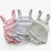 Baby Clothes Girl Boy Cotton&Linen Romper Solid Color Suspender Overalls Infant Jumpsuit 3M-24M 210816