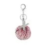 26 Colors Faux 8CM Rabbit Fur Pom Poms Ball Key Chain Rhinestone Diamond Alphabet Letter Keyring Hand bag Purse Car Charm Pendants Party Gift