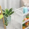 3 tier keuken opslag trolley voedsel plank plantaardige fruitmand wielen karren - wit