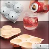 Bakeware Mutfak, Yemek Bar Ev Bahçe Buz Küp Tepsileri Viski için 4 Top Maker Kapaklar Yuvarlak Sile Kalıpları Yeniden Kullanılabilir Küre Tepsi Pops