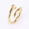 حلقات الفرقة Carti Ring Designer Jewelry Titanium Steel Diamond Rose Gold Fashion Hip Hop Classic Nail Rings for Women Mens W2409