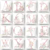 ピンクの手紙の装飾的なクッションカバーの結婚式のパーティーの装飾枕カバーピーチの皮のソファ枕カバーW-01286
