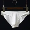 Sexy Underwear Men Briefs Shorts Cueca Thin Ice Silk Low Waist Panties Solid U Conve Pouch Seamless Underpants Plus Size GX002 210730