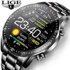 LIGE Stahlband Digitaluhr Männer Sportuhren Elektronische LED Männliche Armbanduhr Für Männer Uhr Wasserdicht Bluetooth Stunde 210804