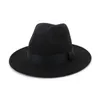 2021 ullfiltig brim jazz fedora hatt med svart band höst vinter panama formell hatt gambler trilby chapeau 12 färger