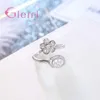 Cluster Rings 925 Sterling Silver Flower Crystal Women Beautiful Accessories Sparkling With Light Gorgeously Shimmering Jewelry3268859