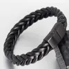 Men's Charm Stainless Steel Magnetic Buckle Leather Bracelet Classic Punk Rock Party Jewelry Q0719