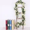 Flores decorativas Guirnaldas 69 Cabeza Artificial Rose Vine Colgando Seda para la decoración de la pared Rota Plantas falsas Hojas Guirnalda Boda Decoración para el hogar