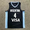 Nikivip Özel Vintage Luis Scola #4 Takım Arjantin Basketbol Formaları Top baskılı herhangi bir isim numarası 2xs-2xl 3xl Jersey