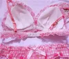 NXY set sexy carino reggiseni giapponesi slip intimo set Lolita ragazza rosa plaid fiore maglia sexy fragola stampa reggiseno mutandine lingerie 1127