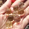 20 Pcs Génial 15-20mm Naturel Cheveux Doré Quartz Rutile Manifestation Sphère De Cristal Or Rutile Quartz Pierre Précieuse Lucky Ball Orb Spécimen