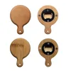 Apribottiglie in legno di bambù creativo con manico sottobicchiere decorazione magnete per frigorifero apribottiglie per birra incisione gratuita logo LX4145