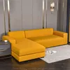 Sträcka sofflokaler för vardagsrum Elastisk Spandex Soffa Cover Solid Färg Dammsäker Corner Sectional Chaise Longuer Slipcovers 211207