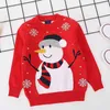 Kerstmiskleding gebreide herfst winter Koreaanse rode sneeuwpop pullover trui baby jongens meisjes kinderkleding 211104
