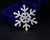 Natal Crytal Snowflake Broche Party Favors Silver Rhinestone Light Broches