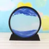 Hourglass 3D Moving Sand Art Picture Round Glass 3D Deep Sea Sandscape In Motion Display Flowing Sand Frame Home Decoration 210607