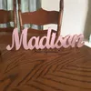 Baby Name Plaque Large PAINTED Personalized nursery name baby wall hanging decor wooden art above a crib 211105