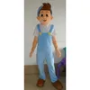 Vêtements bleus Costume de mascotte de garçon Halloween Noël Fantaisie Fête Personnage de dessin animé Costume Adulte Femmes Hommes Robe Carnaval Unisexe Adultes